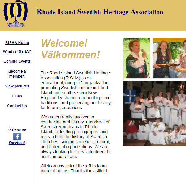 Rhode Island Swedish Heritage Association - Swedish organization in East Greenwich RI